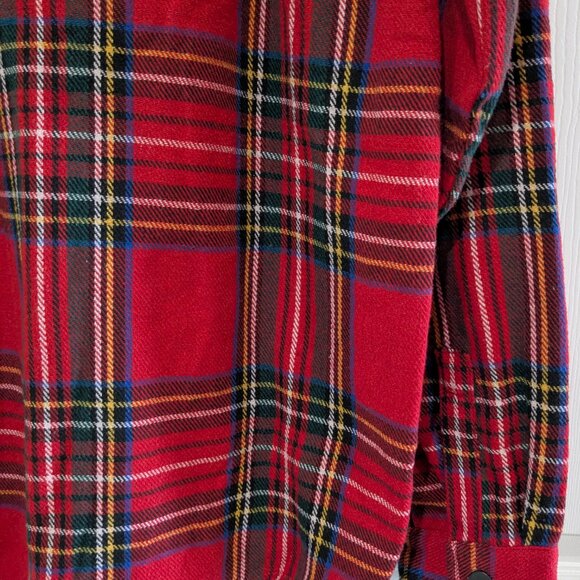 Forever 21 Men's Flannel Long Sleeve Button Down Shirt Jacket, Red Plaid, Large - Picture 13 of 14